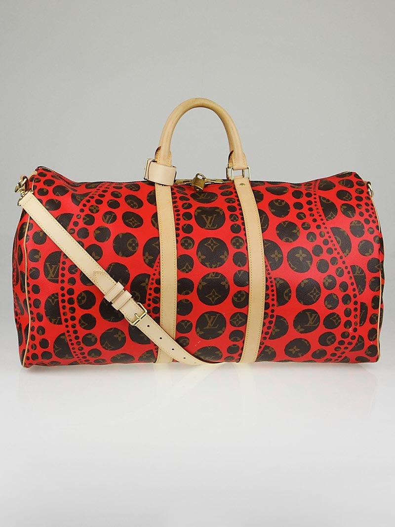 Louis Vuitton Limited Edition Yayoi Kusama Red Monogram Pumpkin Dots  Keepall 55 Bandouliere Bag - Yoogi's Closet
