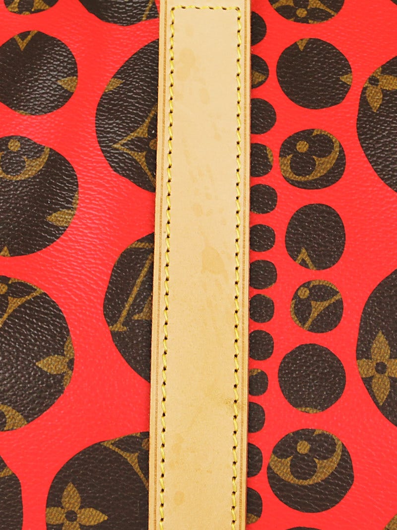 Yayoi Kusama Red Infinity Dots Monogram Coated Canvas Keepall Bandoulière  55 Gold Hardware, 2012