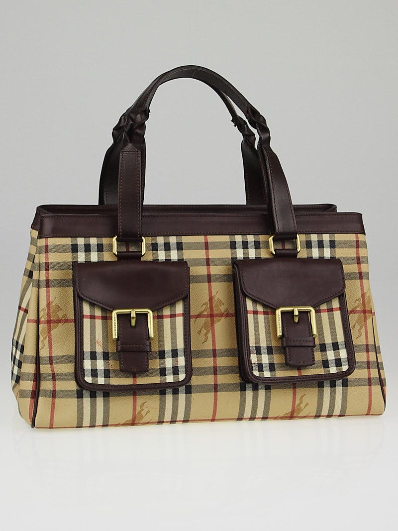 Burberry Haymarket Check Coated Canvas Tote Bag - Yoogi's Closet