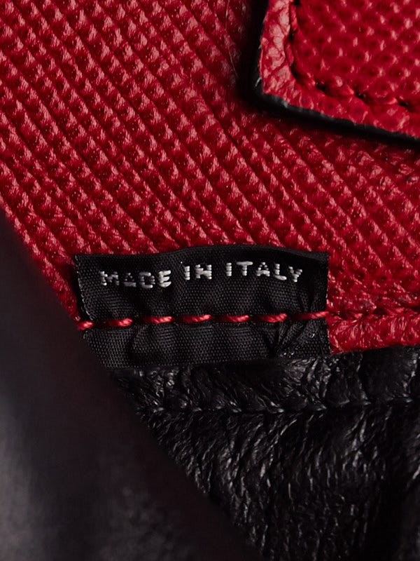 Prada Red Saffiano Leather Double Handle Tote Bag B2756T | Yoogi's