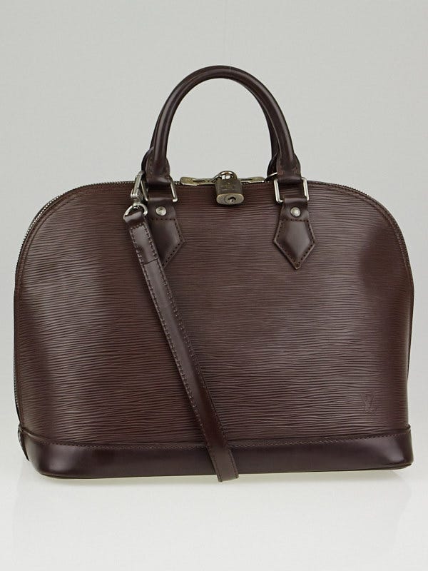 Louis Vuitton Moka Epi Leather Alma PM Bag w/ Shoulder Strap