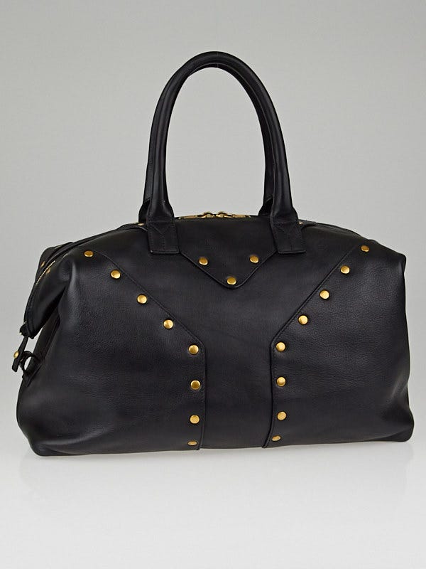 YVES SAINT LAURENT EASY ブラック Yves Saint Laurent Black Leather Rock Stud Large Easy Y Bag