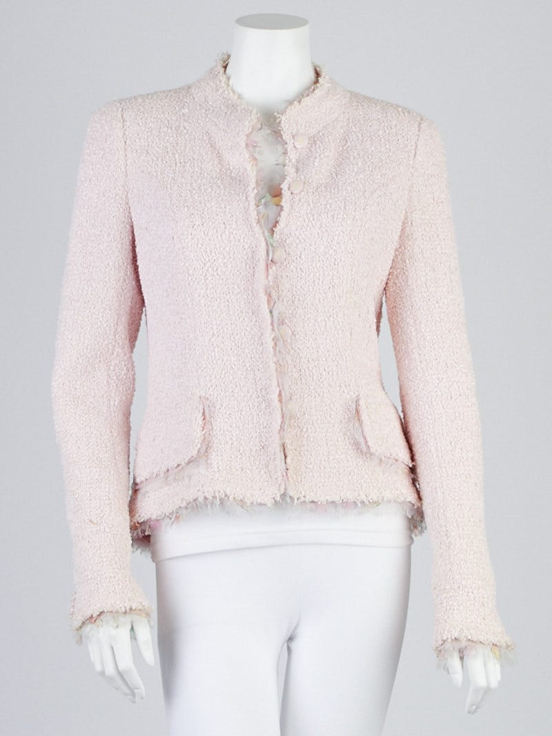 Chanel Light Pink Boucle Tweed Ice Cream Jacket Size 10/42 - Yoogi's Closet