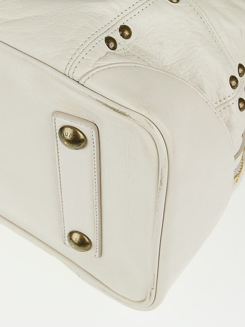 Limited Edition Louis Vuitton Lambskin Leather Riveting Bag, White, Retail:$3,300