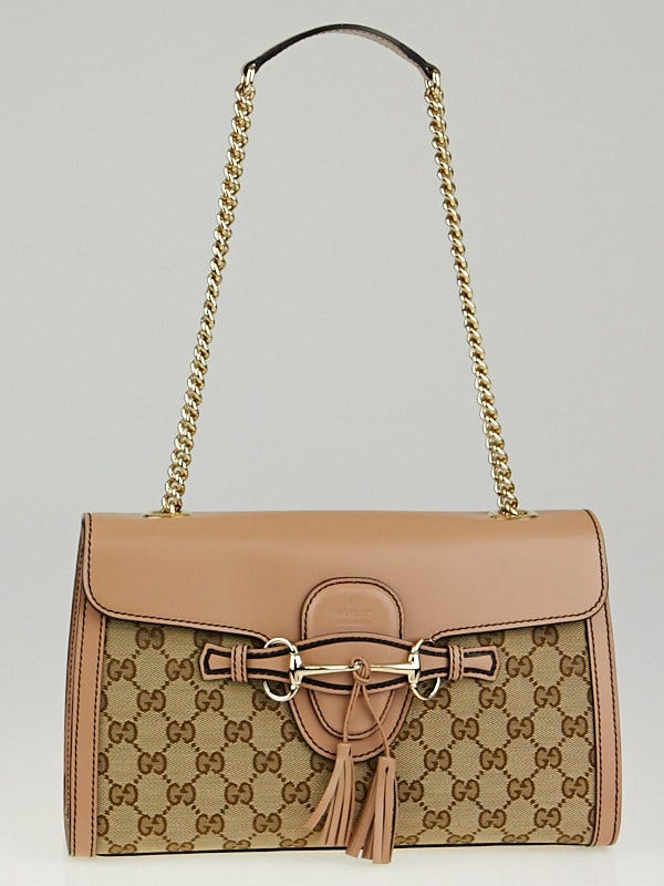 Gucci Beige Original GG Canvas Emily Chain Shoulder Large