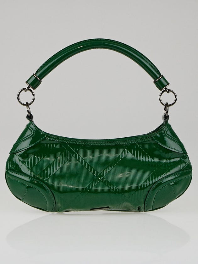 Burberry Green Check Embossed Patent Leather Hadwin Sling Bag