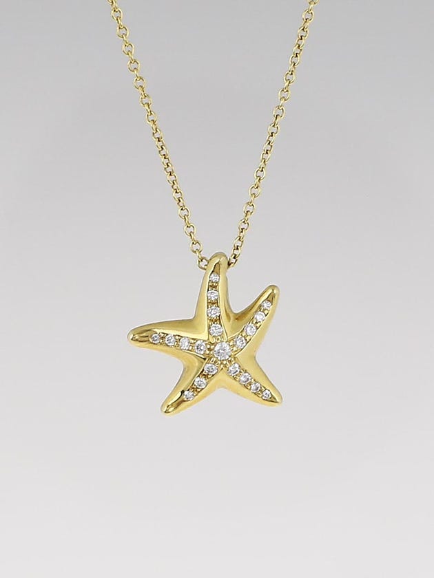 Tiffany & Co. 18k Gold and Diamonds Elsa Peretti Starfish Pendant
