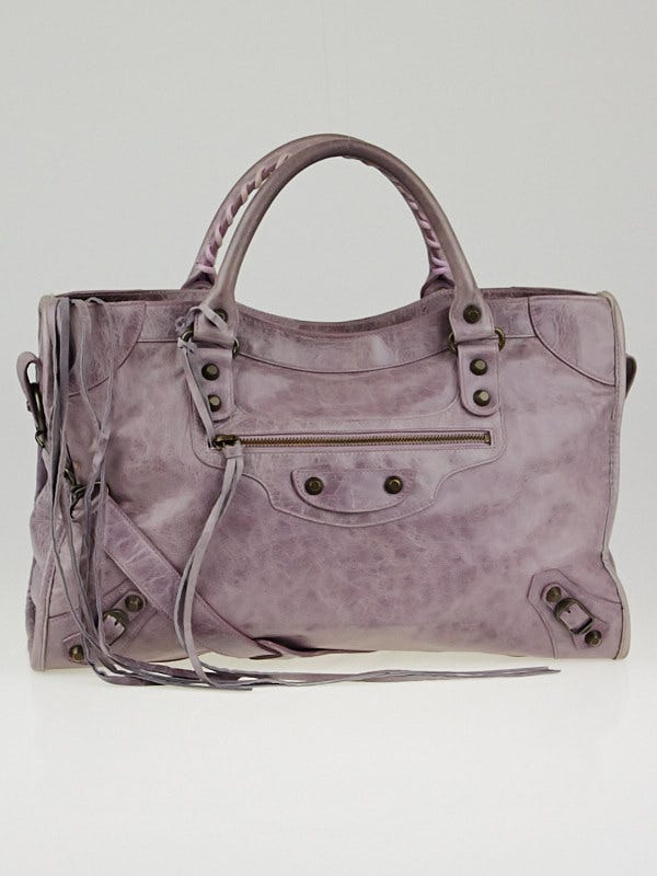 Balenciaga Lilac Chevre Leather Motorcycle City Bag | Yoogi's Closet