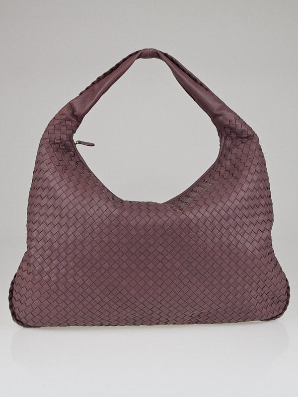 Bottega Veneta Lilac Intrecciato Woven Nappa Leather Mexi Veneta Hobo Bag
