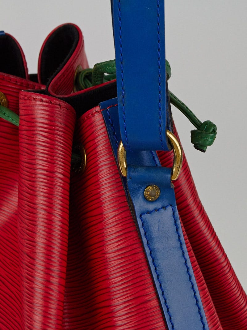 L. VUITTON. Bucket bag tricolor blue, red and green. A s…