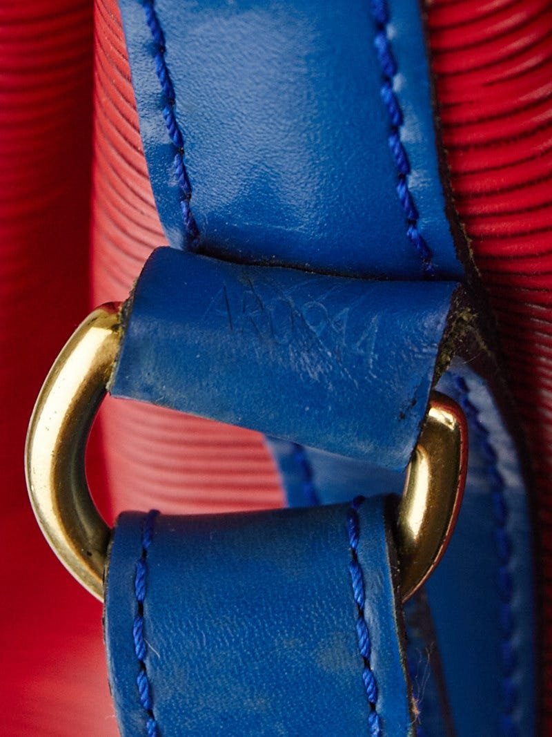 L. VUITTON. Bucket bag tricolor blue, red and green. A s…