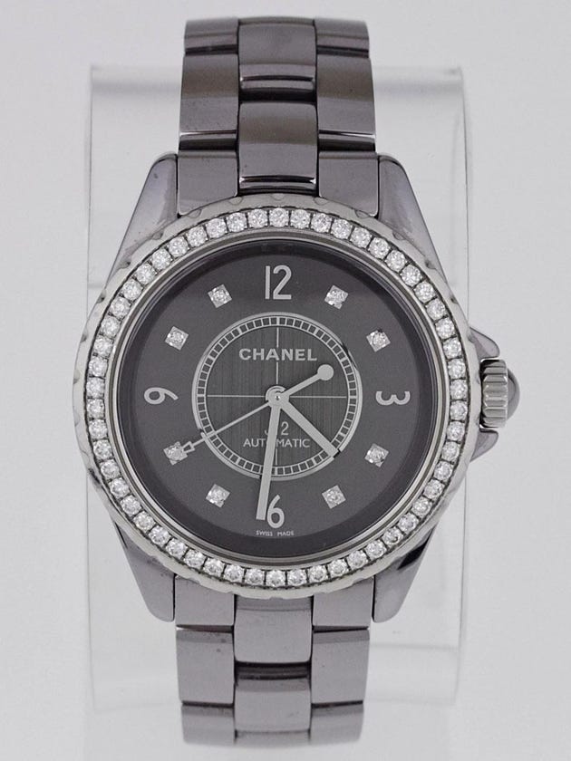 Chanel Titanium J12 Ceramic with Diamonds 38mm Automatic Watch