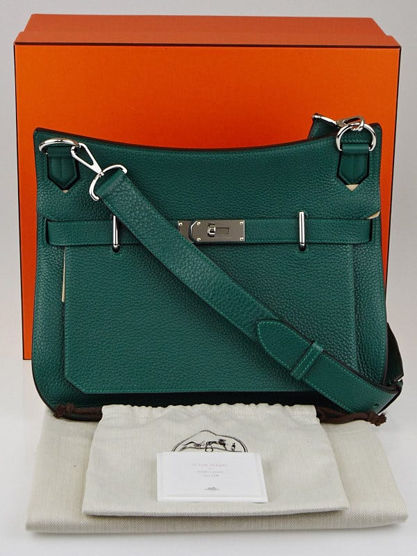 Hermes Birkin 30 Bag Malachite Emerald Toned Clemence Palladium