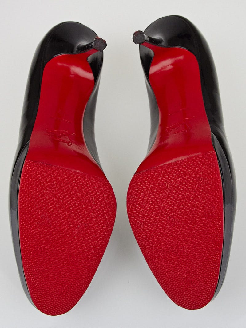 Christian Louboutin Black Patent Leather Prorata 90 Pumps Size 8.5