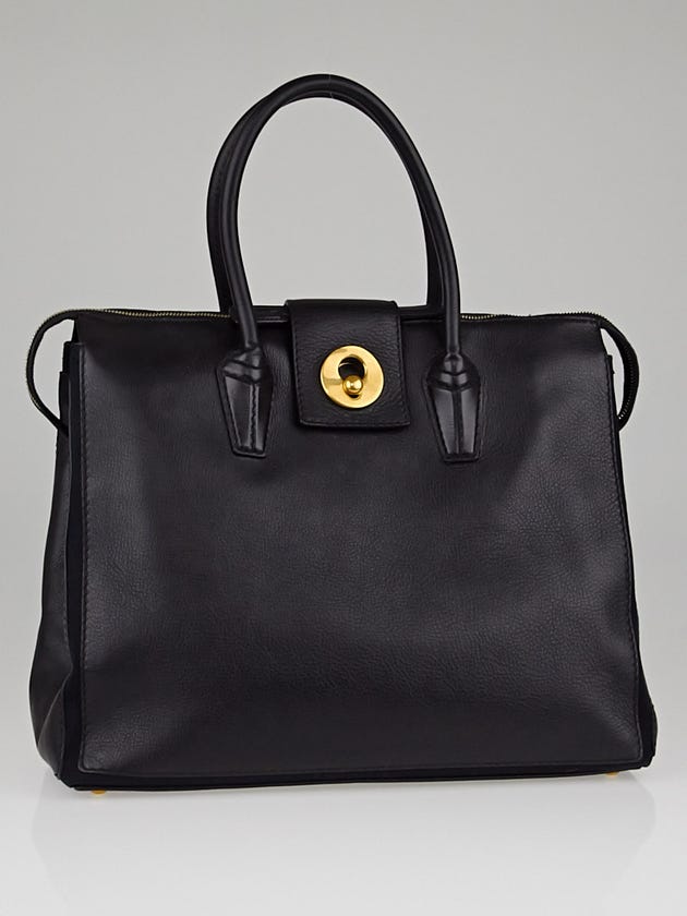 Yves Saint Laurent Black Leather/Canvas Muse Two Bag