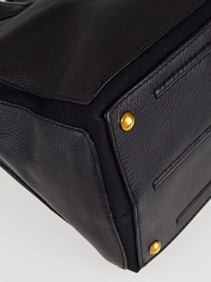 Yves Saint Laurent Black Leather/Canvas Muse Two Bag