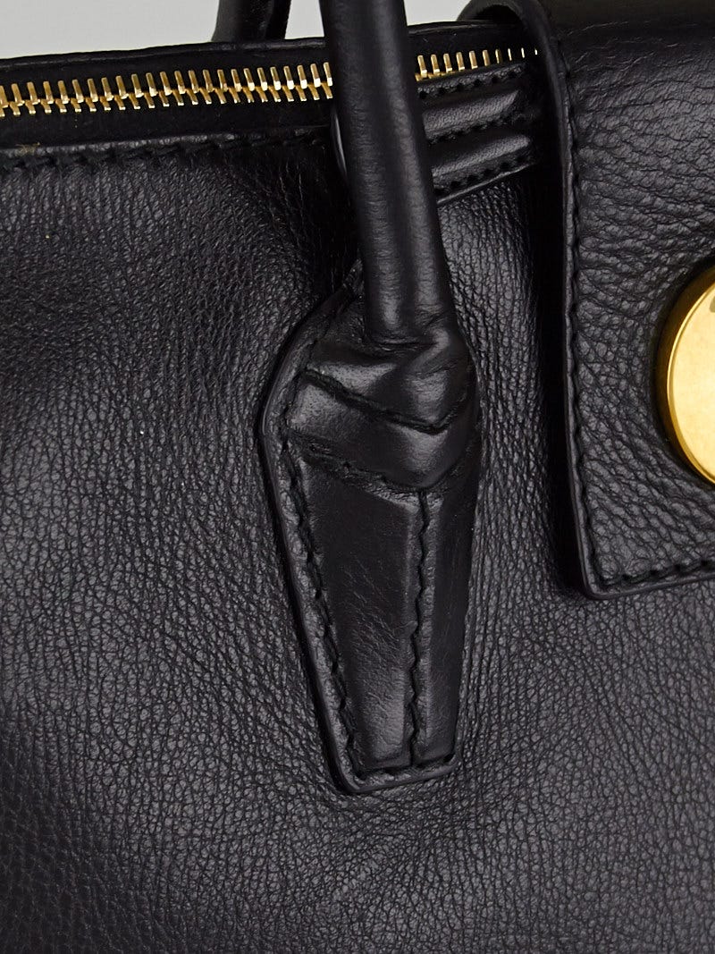Yves Saint Laurent Black Leather/Canvas Muse Two Bag