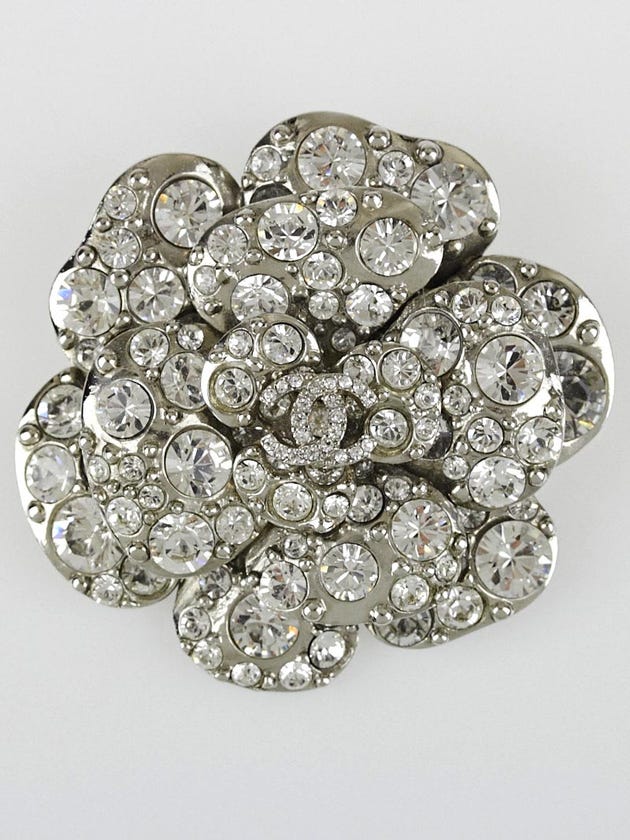Chanel Crystal Camellia CC Large Brooch
