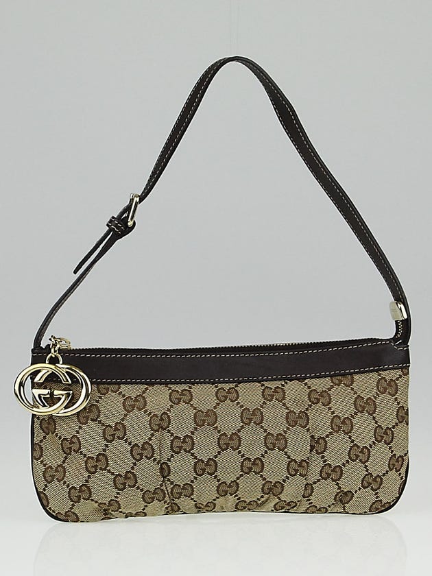 Gucci Beige/Ebony GG Canvas Interlocking G Pochette Bag