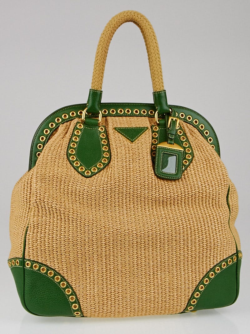 Prada green outlet tote