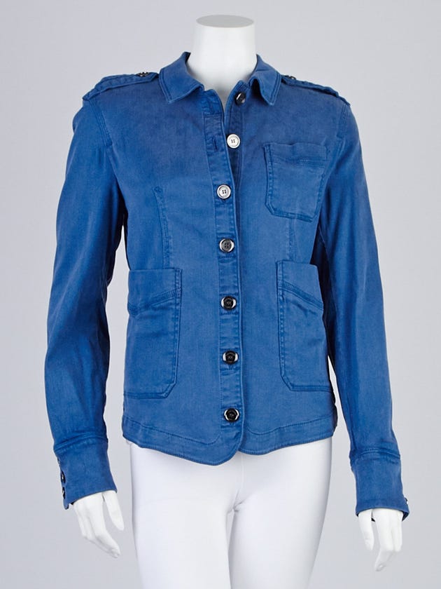 Burberry Brit Blue Denim Shirt Jacket Size 8