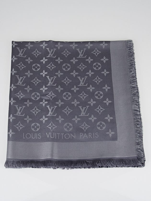 Louis Vuitton Grey Monogram Shine Shawl Scarf