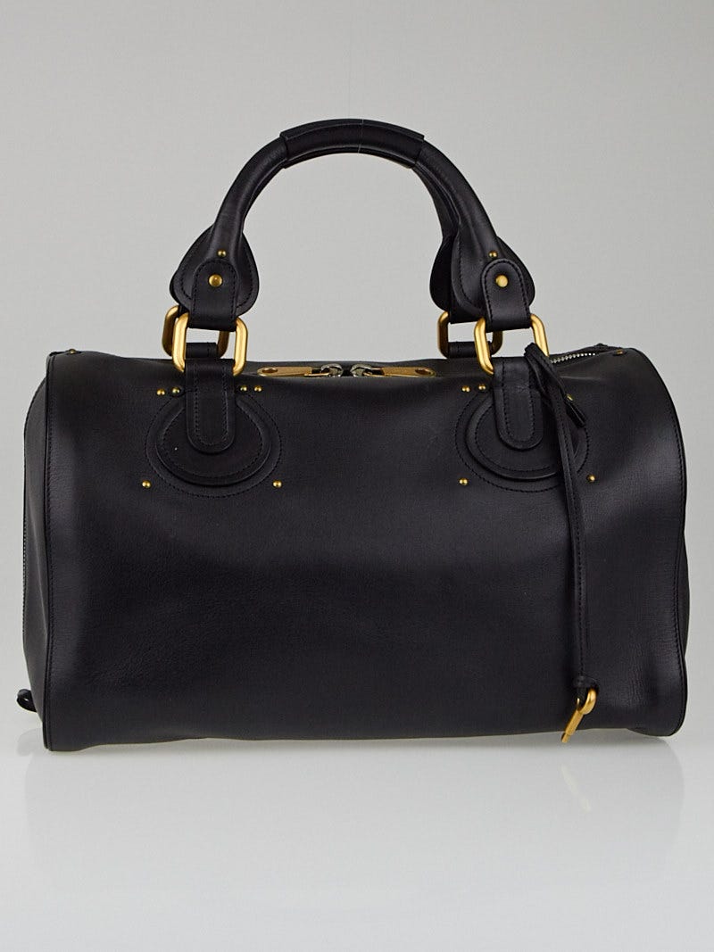 Chloe Black Leather Aurore Duffel Bag