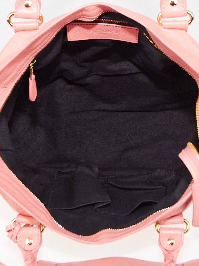 Balenciaga Rose Azalee Lambskin Leather Giant 12 Gold Motorcycle