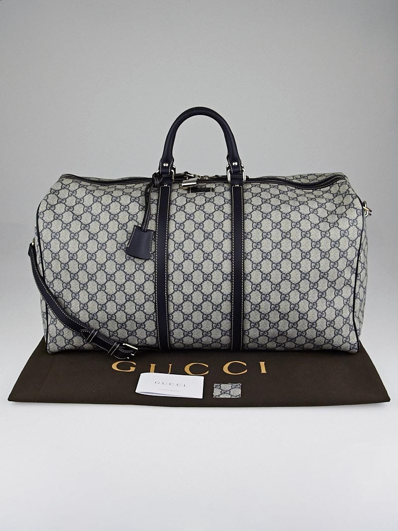 Gucci Beige/Blue GG Plus Coated Canvas Large Carry-On Duffle Bag - Yoogi's  Closet