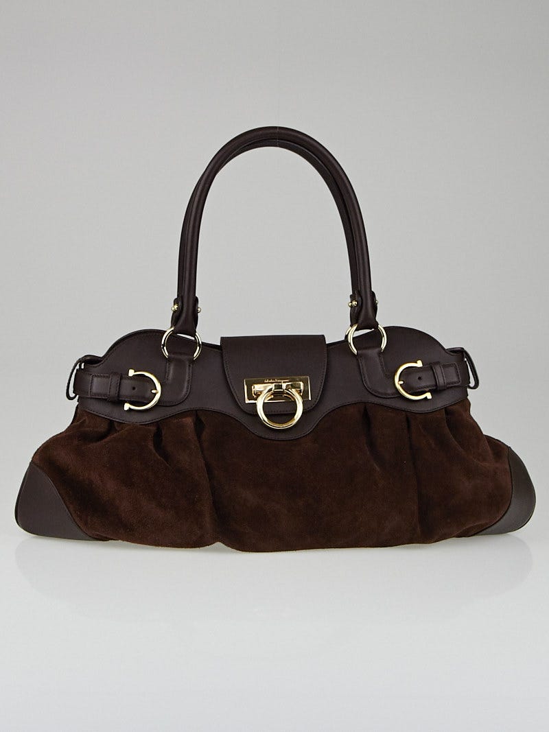 SALVATORE FERRAGAMO Brown Leather Small on sale Marisa Bag