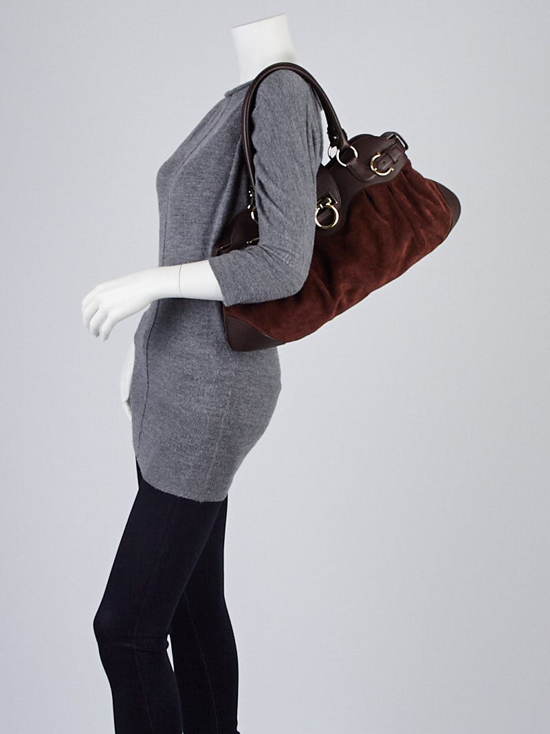 ショルダーバッグ・ポシェット Salvatore Ferragamo Dark Brown Suede Shoulder Bag salvatore ferragamo brown suede shoulder bag | eBay