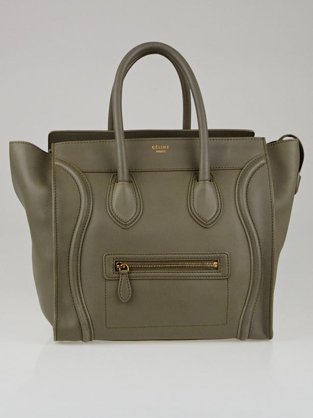 Celine Grey Smooth Calfskin Leather Mini Luggage Tote Bag