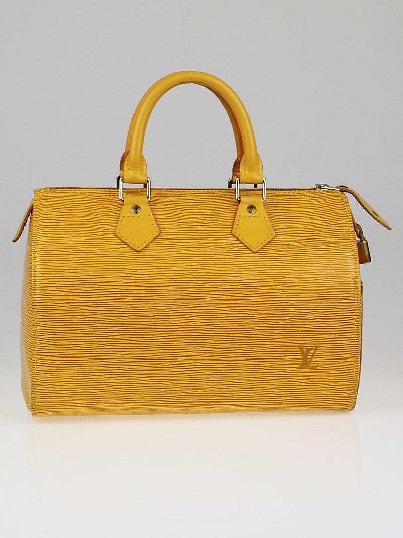 Louis Vuitton Tassil Speedy 25 Yellow Epi Leather Handbag