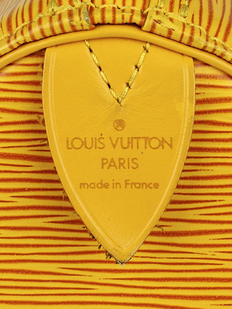 Authentic Louis Vuitton Speedy in Yellow Epi & Purple Interior #1212974