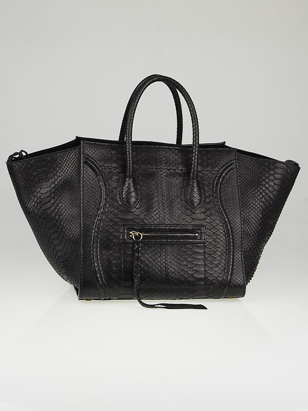 Celine Black Python Small Phantom Luggage Tote Bag | Yoogi's Closet