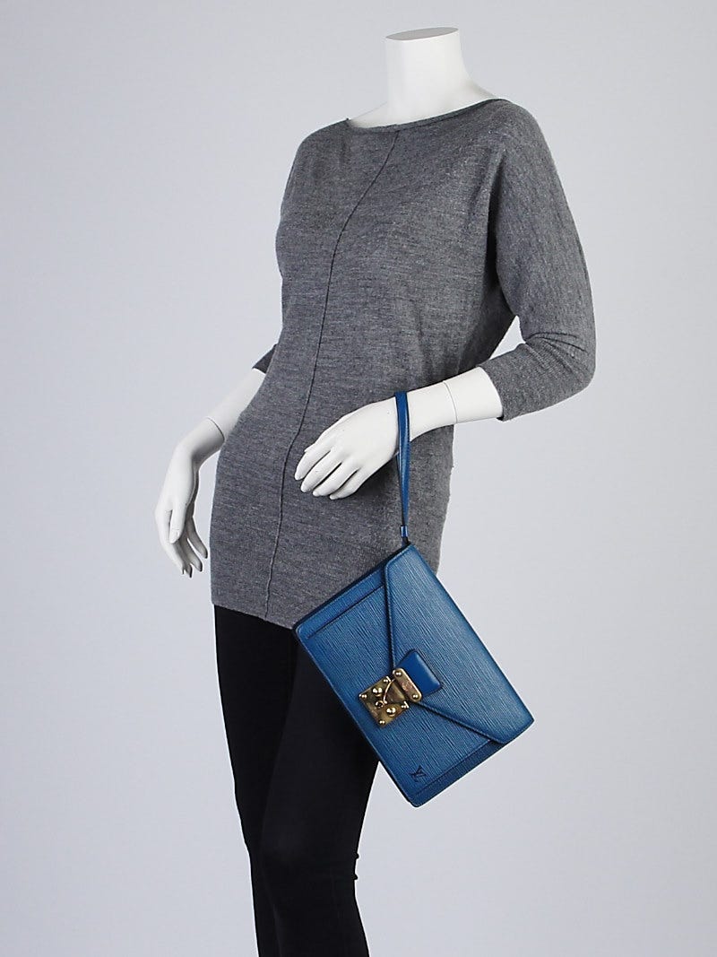 Louis Vuitton Toledo Blue Epi Leather Sellier Dragonne Clutch Bag