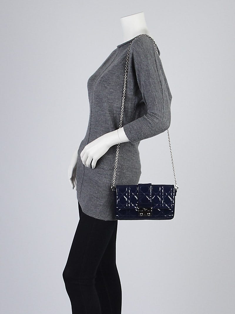 Vintage Christian Dior Trotter Canvas Clutch Bag - CD Logo  Dior Clutch Party Kiss Lock Navy main image 1