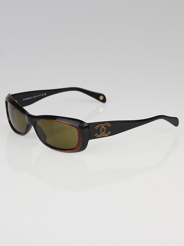 Chanel Brown Frame Crystal CC Logo Sunglasses-5095