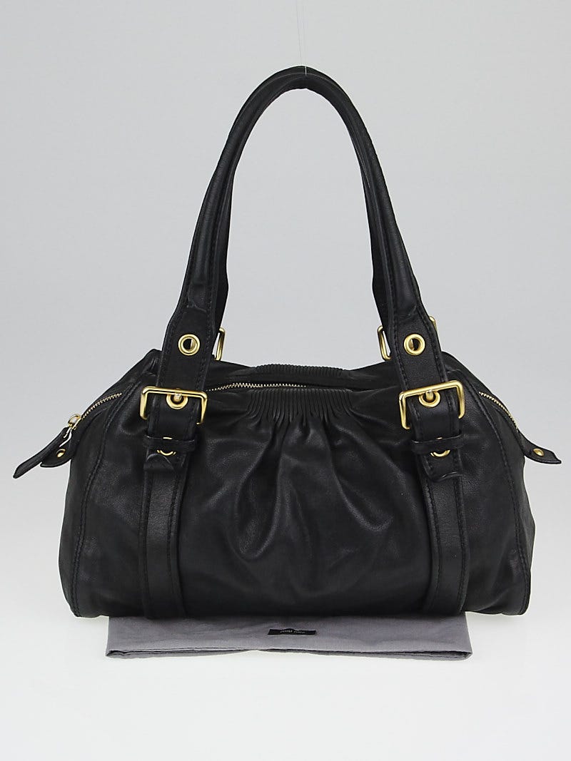 Miu Miu Black Leather Coffer Matelasse Hobo Bag - Yoogi's Closet