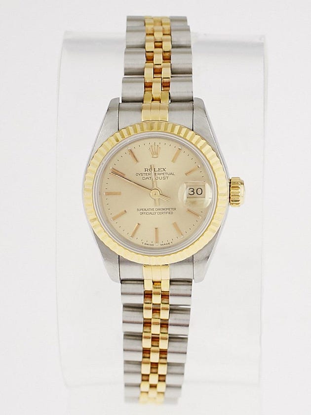 Rolex Stainless Steel and 18k Gold Ladies 26mm Datejust 69173 Watch