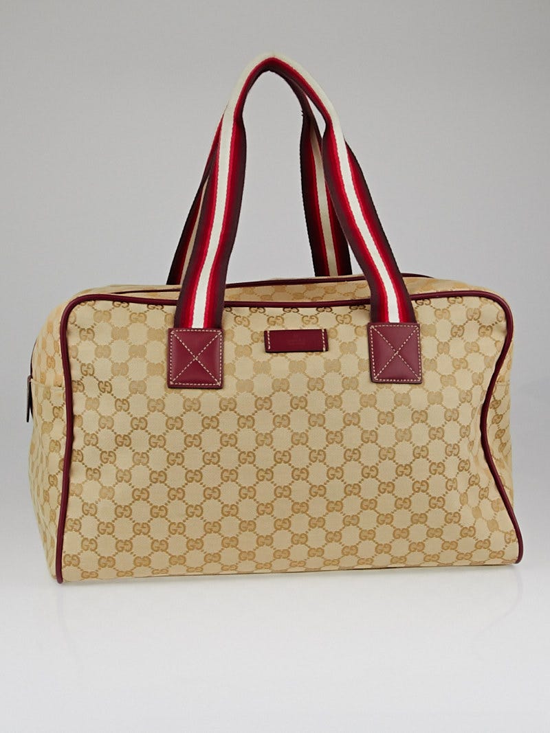 Gucci Beige GG Canvas Collapsible Carry-On Duffel Bag