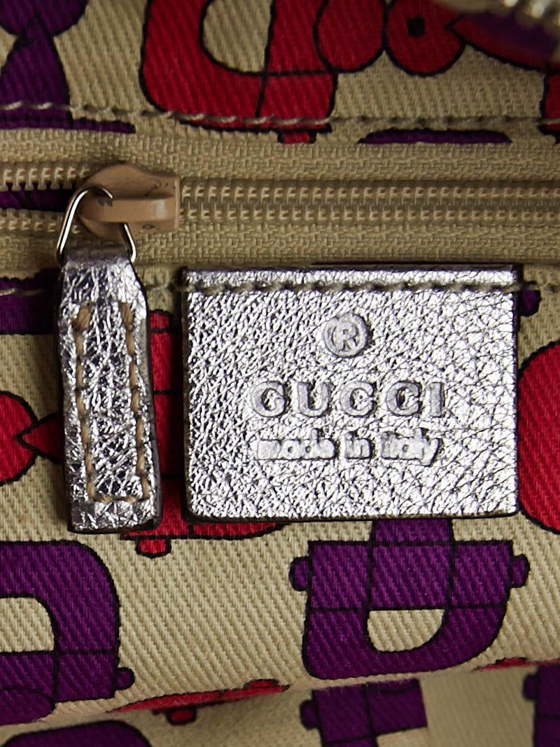 Gucci Silver Leather Guccissima Princy Hobo Bag - Yoogi's Closet