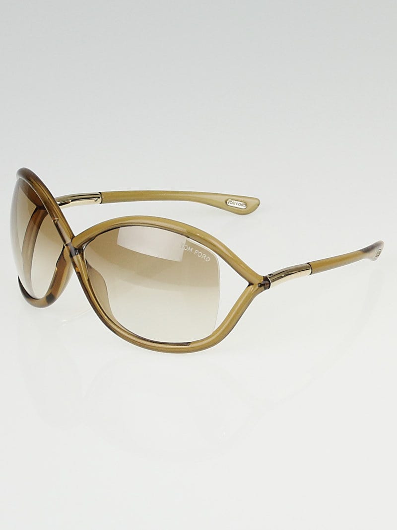 Tom Ford Beige Frame Gradient Tint Whitney Sunglasses - Yoogi's Closet