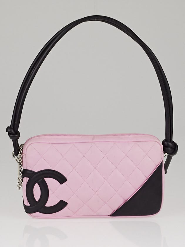 Chanel Pink/Black Cambon Ligne Quilted Pochette Bag