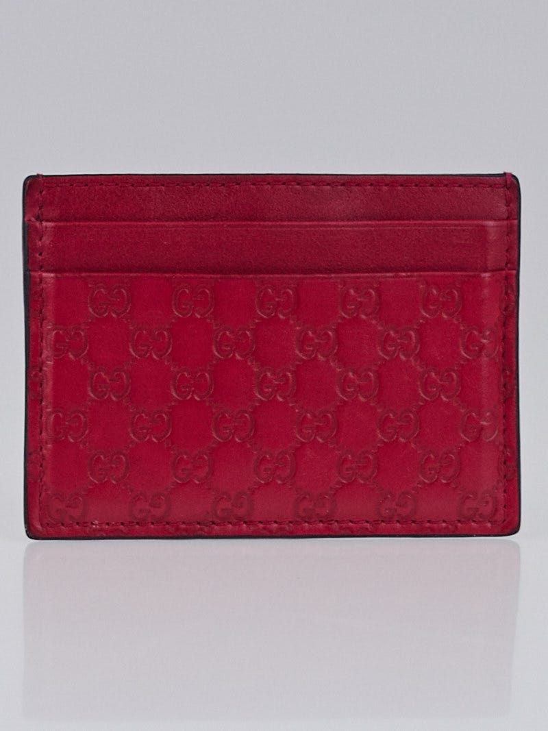 Gucci Red Microguccissima Leather Card Case