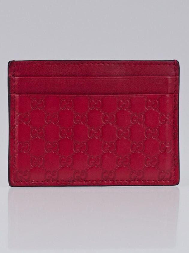 Gucci Red Microguccissima Leather Card Case