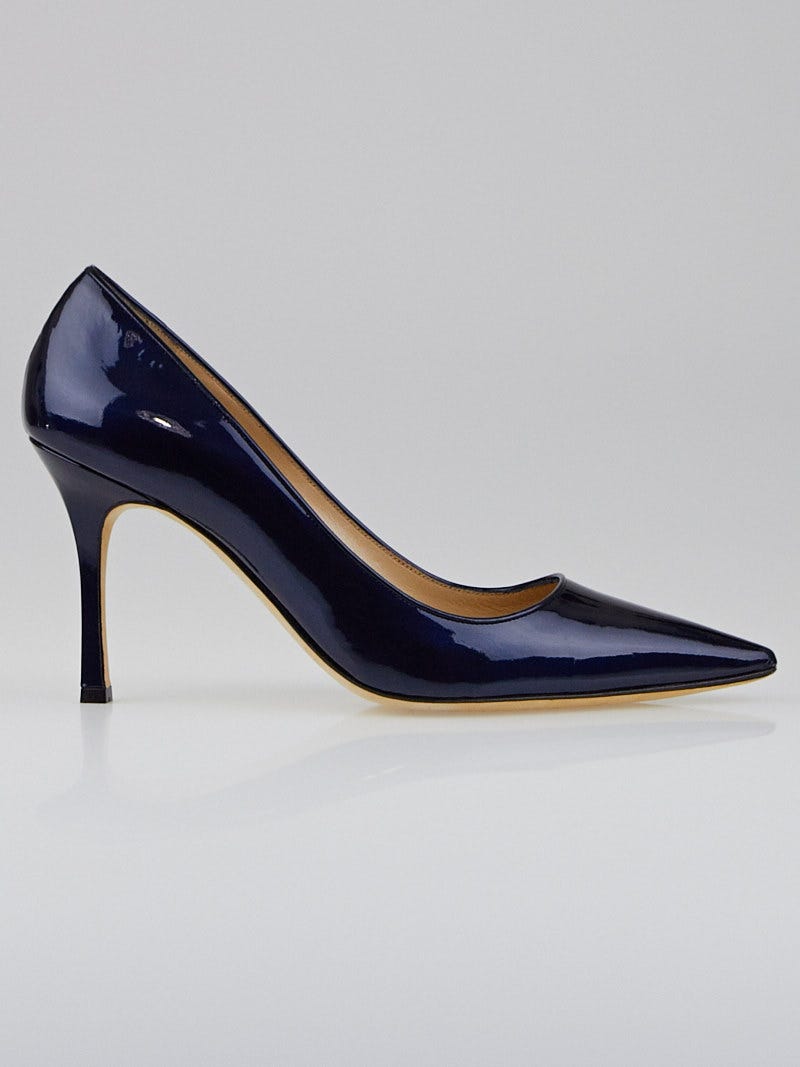 Navy blue patent leather on sale pumps