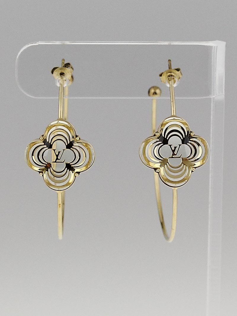 Louis Vuitton Gold Resin a La Rolie Hoop Earrings