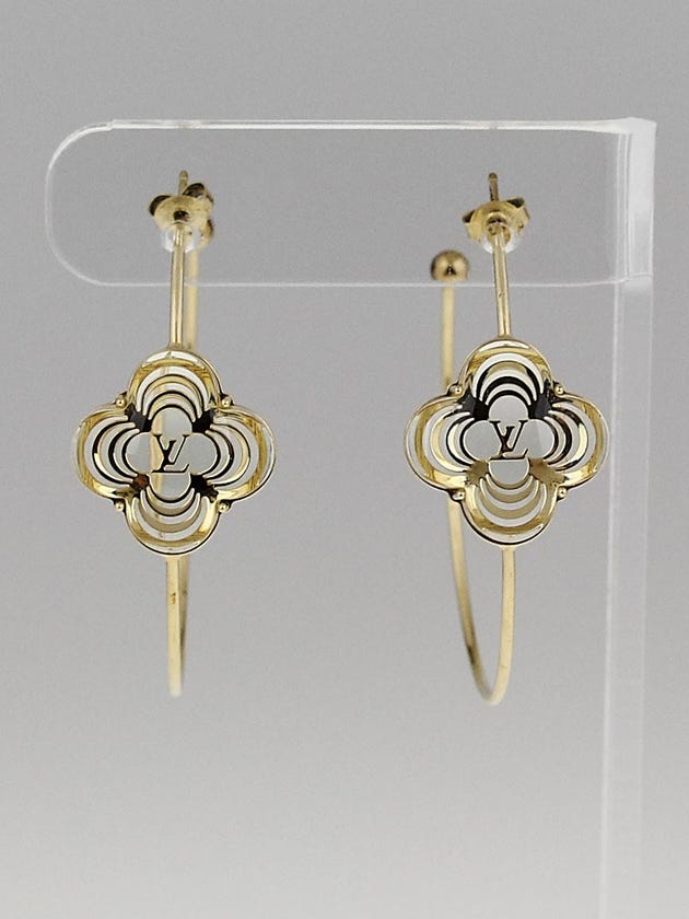 Louis Vuitton Gold Resin a La Rolie Hoop Earrings