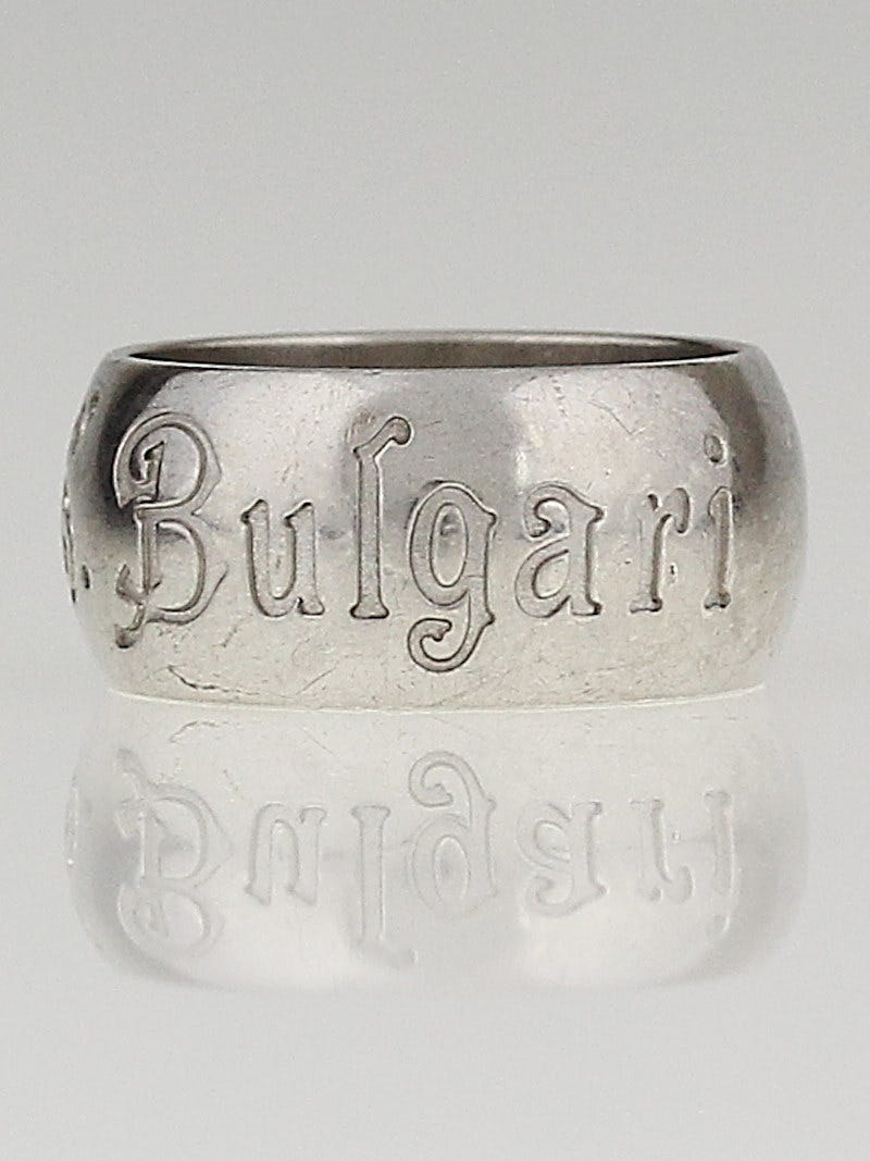 Bvlgari Sterling Silver 'Save the Children' Ring Size 7.75/56
